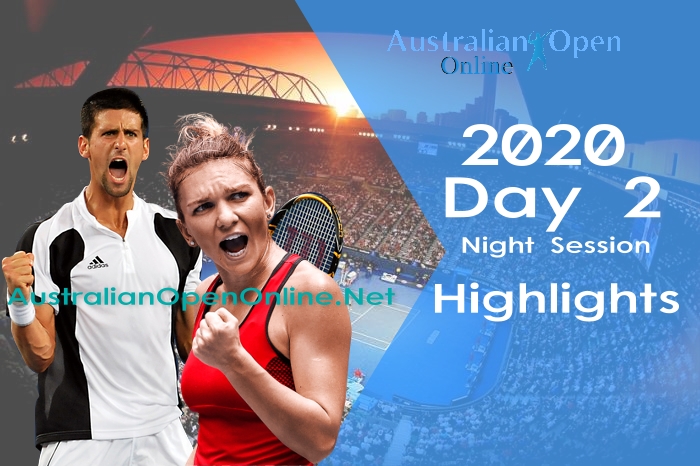 Australian Open Day 2 2020 highlights Night Session