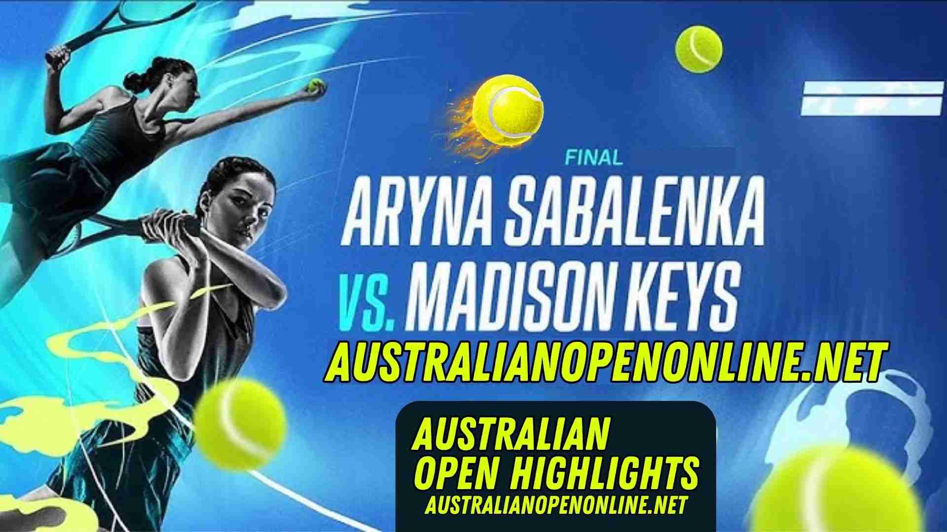 Sabalenka Vs Keys Final Highlights 2025